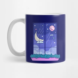 Night window art drawing Mug